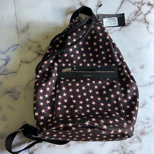 Saint Laurent City Sailor canvas backpack with star print